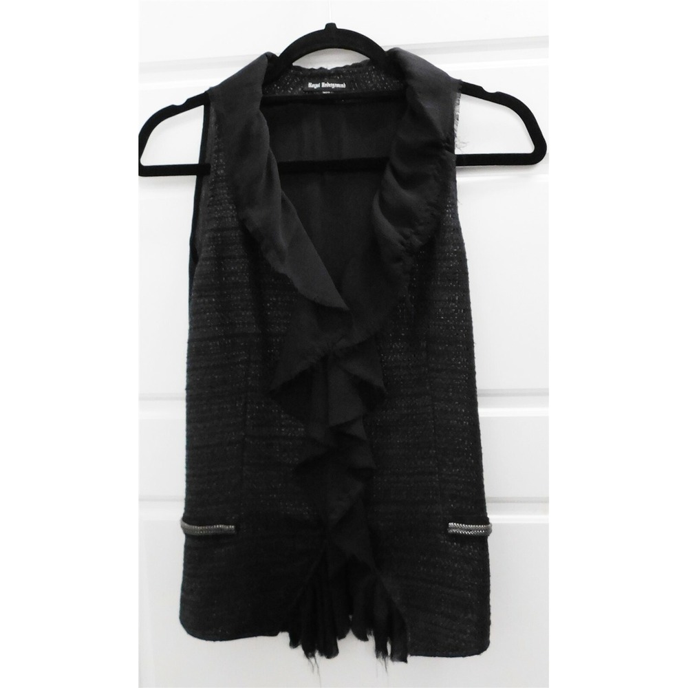 Royal Underground Black Ruffle Vest Wings sz S